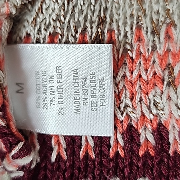 Westport heathered stripe sweater, fall colors. Size Medium - Picture 7 of 11